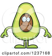 Happy Smiling Avocado Character