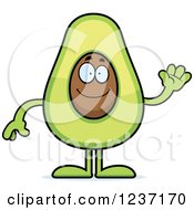 Friendly Waving Avocado Character