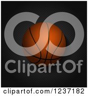 Clipart Of A Basketball Over Black Metal Mesh Royalty Free Vector Illustration