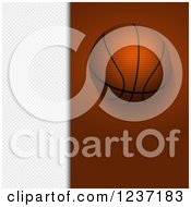 Poster, Art Print Of Basketball Over Brown And White Panels
