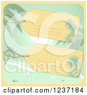 Poster, Art Print Of Luggage Tags Over A Beach Scene