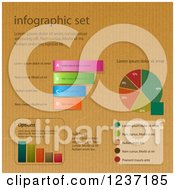 Poster, Art Print Of Set Of Infographic Designs On Brown Paper