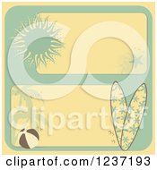 Poster, Art Print Of Retro Yellow And Turquoise Summer Beach Borders