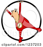 Circus Acrobatic Man Using A Cyr Wheel