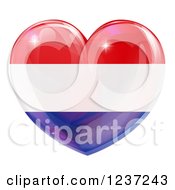 3d Reflective Netherlands Flag Heart