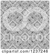 Clipart Of A Seamless Grayscale Victorian Floral Pattern Background Royalty Free Vector Illustration