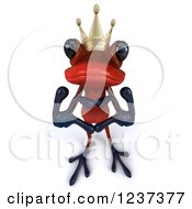 3d Red Springer Frog Prince Making A Heart With His Hands 3