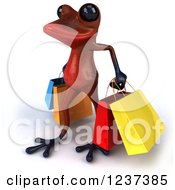 3d Red Springer Frog Carrying Shopping Bags 3