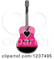 Fancy Pink And Black Guitar With A Heart