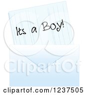 Clipart Of A Blue Its A Boy Baby Birth Announcement Royalty Free Vector Illustration