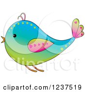 Gradient Colorful Bird With Hearts