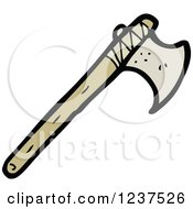 Clipart Of A Primitive Axe Royalty Free Vector Illustration by lineartestpilot