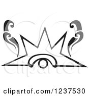 Clipart Of A Black And White Mayan Venus Eye Glyph Royalty Free Vector Illustration