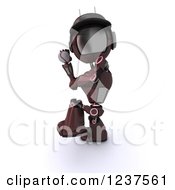 Poster, Art Print Of 3d Red Android Robot Pitching At A Baseball Game