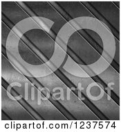 Clipart Of A 3d Diagonal Metal Stripe Background Royalty Free CGI Illustration
