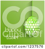 Poster, Art Print Of Suspended Polka Dot Egg And Happy Easter Text On Green