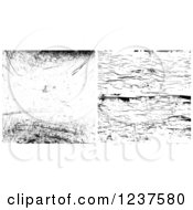 Clipart Of Black And White Detailed Grunge Textures Royalty Free Vector Illustration