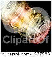 Clipart Of A Colorful Magical Spiral Vortex On Black Royalty Free Vector Illustration