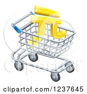 Poster, Art Print Of 3d Golden Yuan Currency Symbol In A Shopping Cart