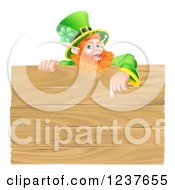 Poster, Art Print Of St Patricks Day Leprechaun Pointing Down To A Wooden Sign
