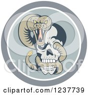Clipart Of A Rattlesnake Coiled Through A Human Skull In A Circle Royalty Free Vector Illustration by patrimonio