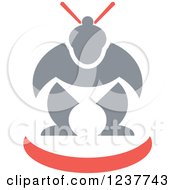 Clipart Of A Sumo Wrestler Over A Swoosh Royalty Free Vector Illustration by patrimonio
