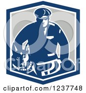 Poster, Art Print Of Blue Guard Dog And Security Officer In A Shield