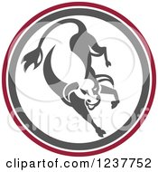 Clipart Of A Retro Angry Bull In A Circle Royalty Free Vector Illustration