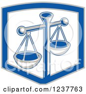 Clipart Of A Scales Of Justice In A Shield Royalty Free Vector Illustration by patrimonio