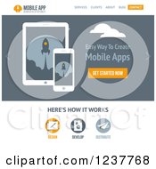 Poster, Art Print Of Mobile Applications Website Design Template - Vector And Experience Recommended