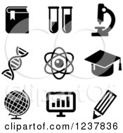 Poster, Art Print Of Black And White Science Icons