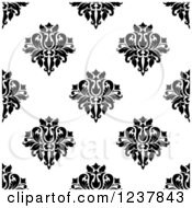 Poster, Art Print Of Seamless Black And White Damask Background Pattern 18
