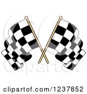 Poster, Art Print Of Crossed Checkered Racing Flags 4