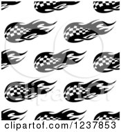 Clipart Of A Seamless Background Pattern Of Flaming Checkered Racing Flags Royalty Free Vector Illustration