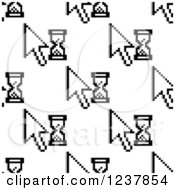Clipart Of A Seamless Background Pattern Of Cursors And Hourglasses Royalty Free Vector Illustration