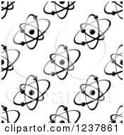 Clipart Of A Black And White Seamless Atom And Molecule Pattern 6 Royalty Free Vector Illustration