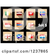 Poster, Art Print Of National Flag Icons On Black 5
