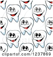 Poster, Art Print Of Seamless Background Pattern Of Happy Teeth