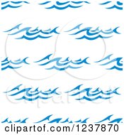 Clipart Of A Seamless Background Pattern Of Blue Ocean Surf Waves 4 Royalty Free Vector Illustration