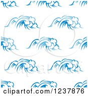 Poster, Art Print Of Seamless Background Pattern Of Blue Ocean Surf Waves 5