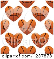 Clipart Of A Seamless Background Pattern Of Basketball Hearts Royalty Free Vector Illustration