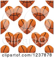 Poster, Art Print Of Seamless Background Pattern Of Basketball Hearts