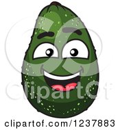 Clipart Of A Smiling Avocado Royalty Free Vector Illustration