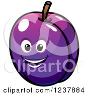 Clipart Of A Smiling Plum Royalty Free Vector Illustration