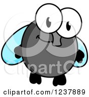 Clipart Of A Cute House Fly Royalty Free Vector Illustration