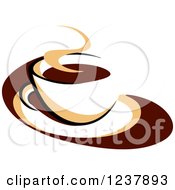 Poster, Art Print Of Brown Cafe Coffee Cup With Steam 49