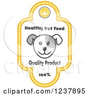Clipart Of A Dog Face On A Healthy Pet Food Label Royalty Free Vector Illustration