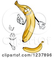 Clipart Of A Smiling Banana Royalty Free Vector Illustration