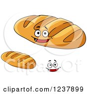 Clipart Of A Happy Bread Loaf Royalty Free Vector Illustration