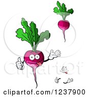 Clipart Of A Smiling Beet Or Radish Royalty Free Vector Illustration